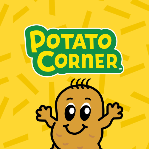 Official logo for Potato Corner, a partner at the Mighty Waggers 3rd Birthday Blowout 2025.