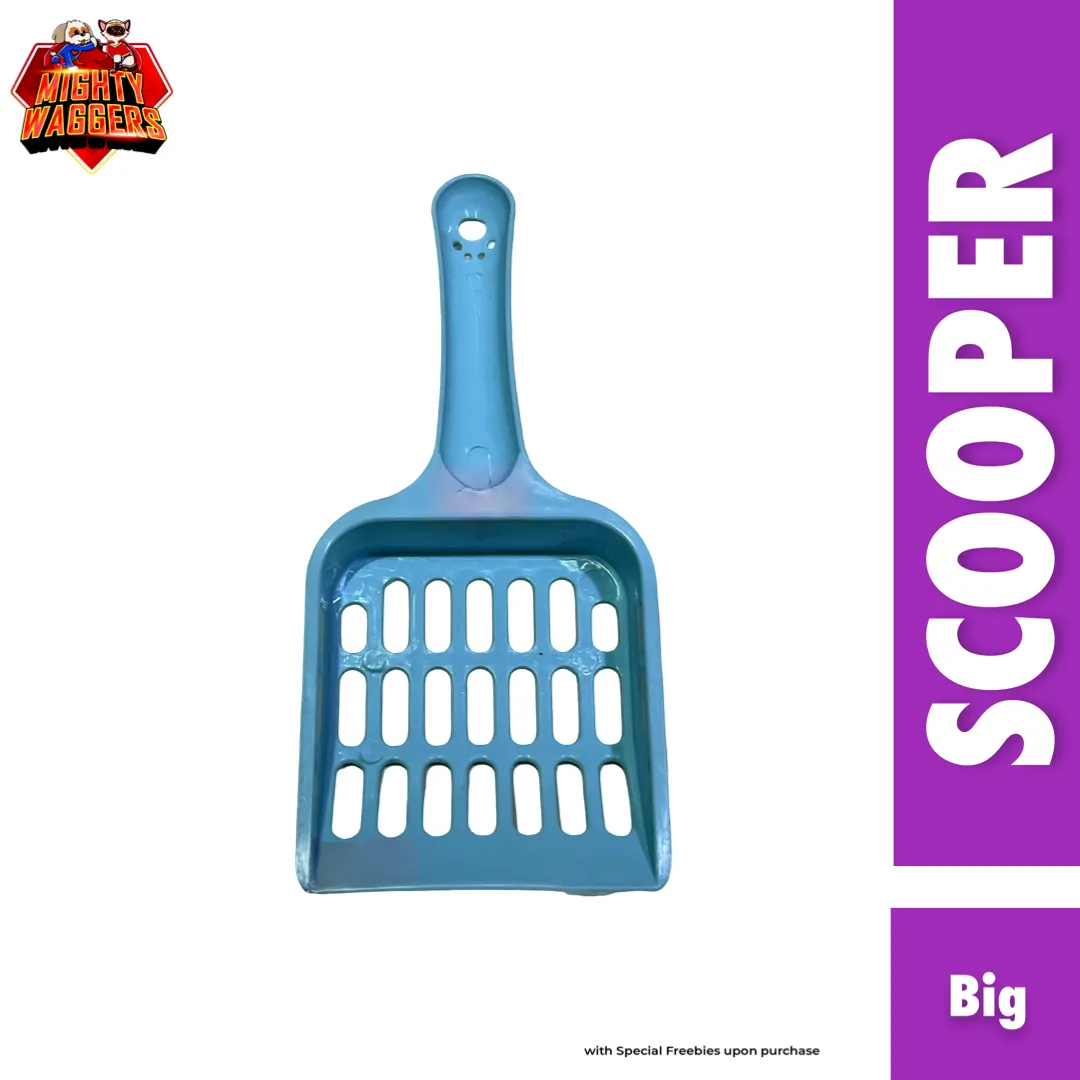 Large Blue Plastic Litter Scooper for Cat Litter Boxes