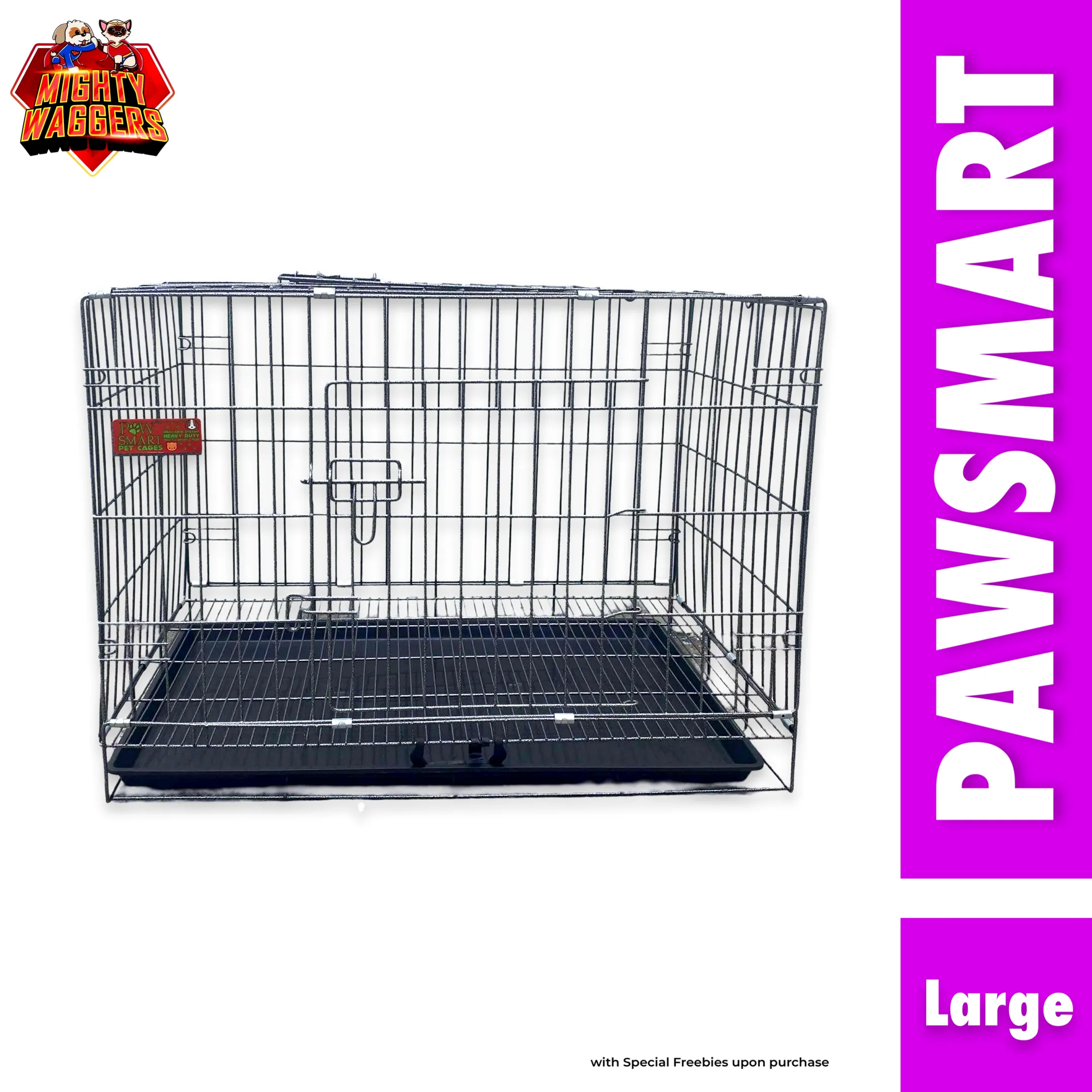 PawSmart Large Black Collapsible Wire Dog Cage / Crate