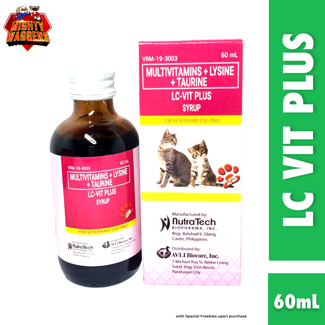 LC-VIT PLUS Syrup - Multivitamins + Lysine + Taurine (60ml) for Cats
