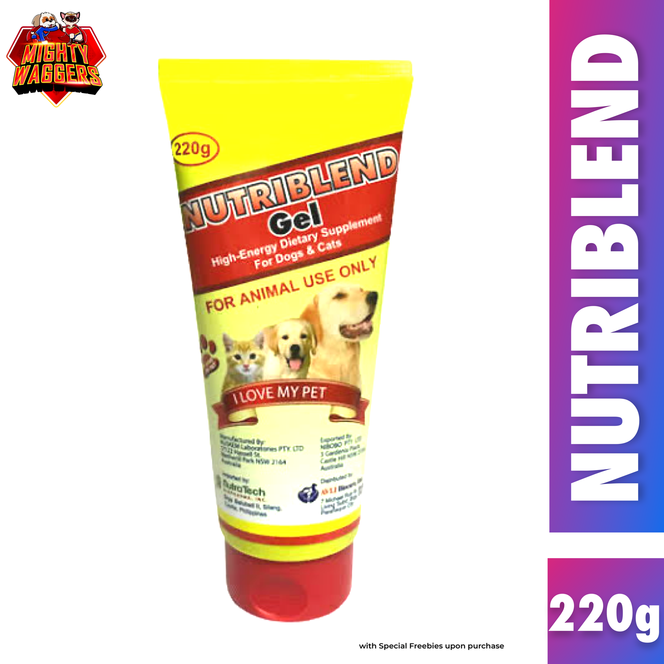 Nutriblend Gel - High-Energy Dietary Supplement (220g) for Dogs and Cats