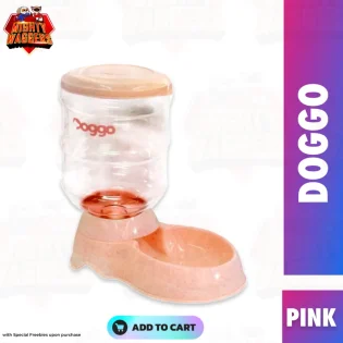 Pink dog food dispenser product at Mighty Waggers