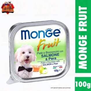 Monge Fruit Salmon and Kiwi 100g dog food product at Mighty Waggers